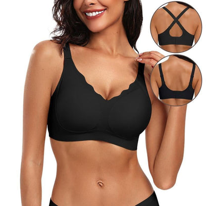 Seamless Scalloped Push-Up Bra