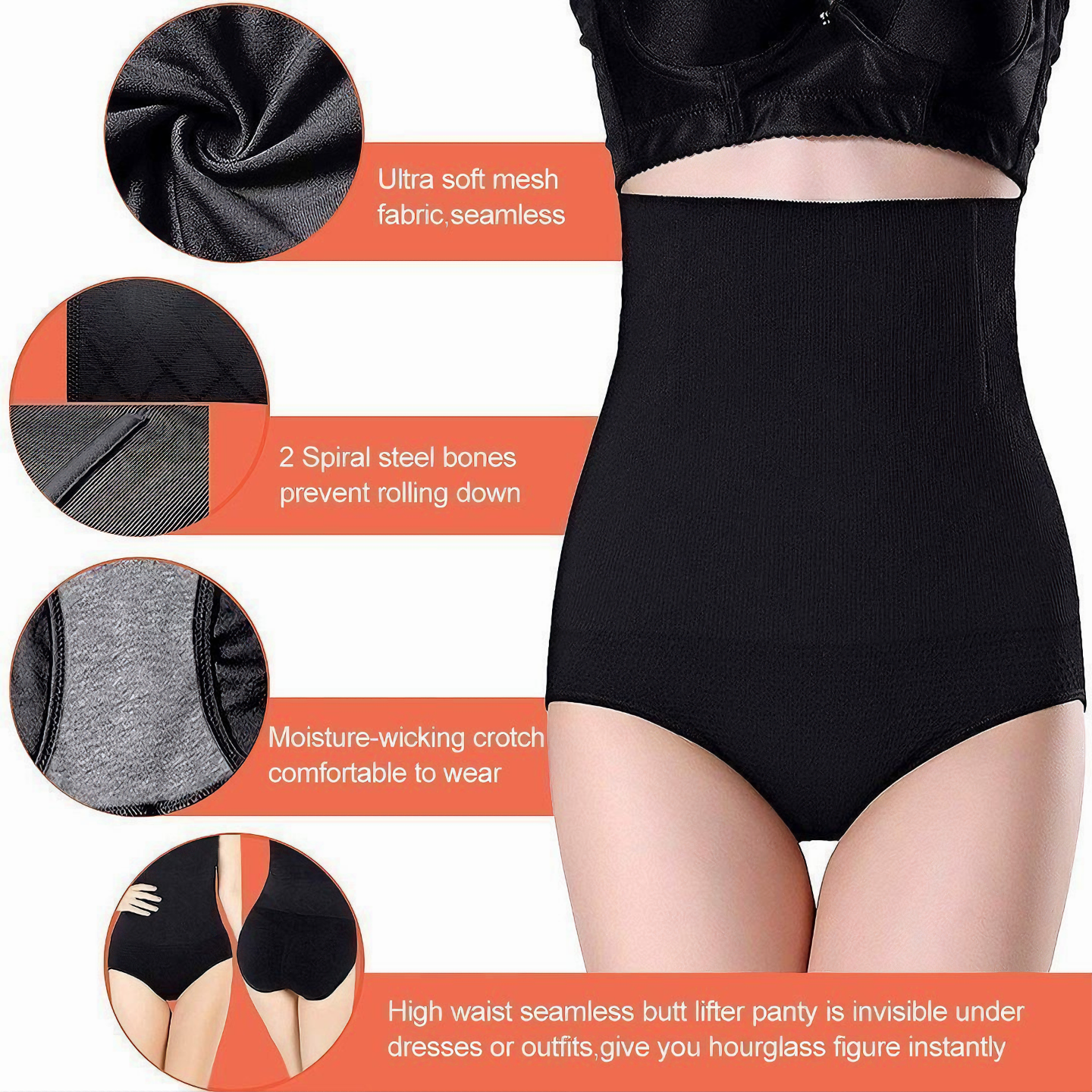 High Waist Tummy Control Shapewear Panties - AuranovaWear