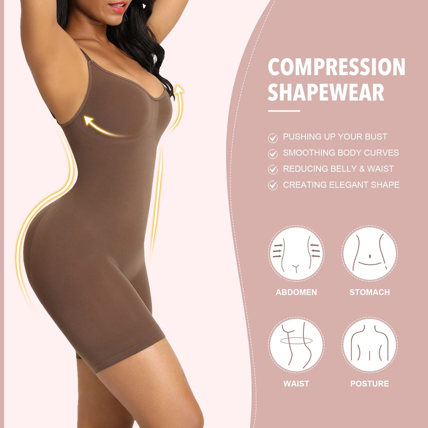 Tummy Control Full Bust Body Shapewear - AuranovaWear