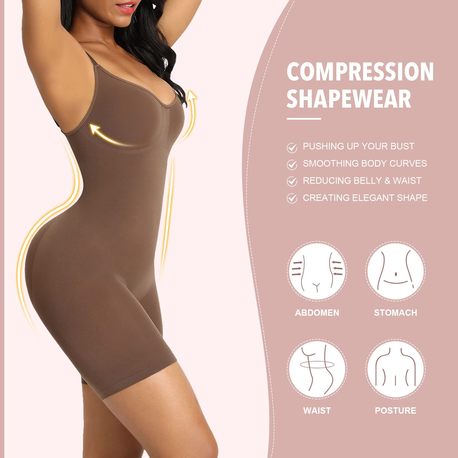 Tummy Control Full Bust Body Shapewear - AuranovaWear